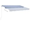 vidaXL Toldo de pie retr&aacute;ctil manual azul y blanco 300x250 cm