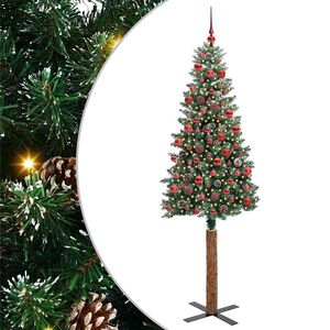 vidaXL &Aacute;rbol de Navidad Delgado con 300 LED con soporte Verde 180 cm