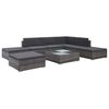 vidaXL Set de sof&aacute;s de jard&iacute;n 8 piezas y cojines rat&aacute;n sint&eacute;tico gris