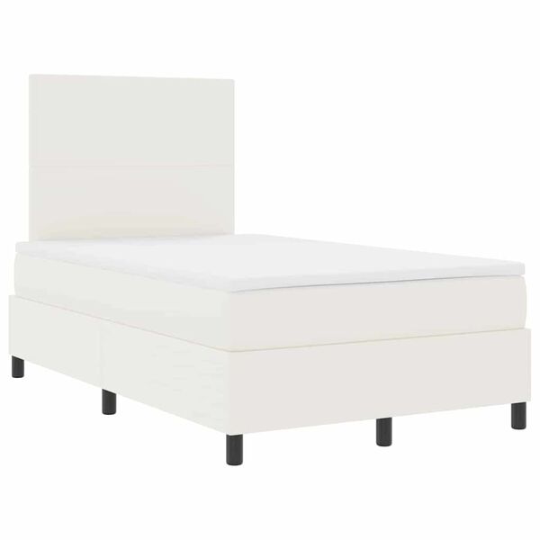 vidaXL Cama tipo Box Spring Manual Crema y Blanco 203 x 120 x 128 cm
