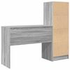 vidaXL Escritorio con caj&oacute;n 2 pcs Gris Sonoma