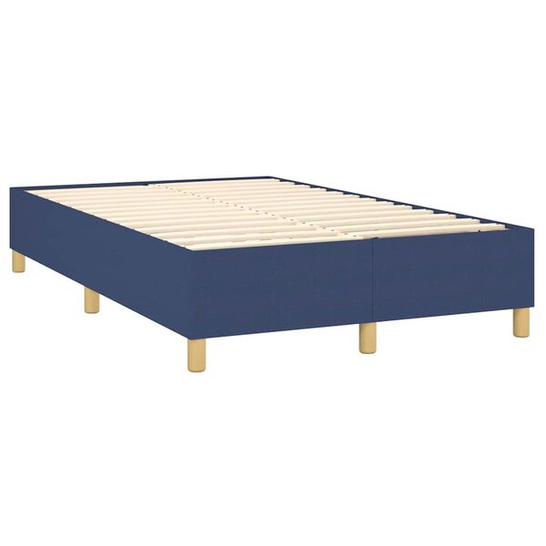 vidaXL Cama box spring con colch&oacute;n tela azul 120x190 cm