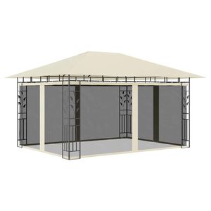 vidaXL Cenador con mosquitera color crema 4x3x2,73 m 180 g/m&sup2;