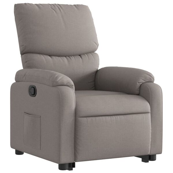 vidaXL Sill&oacute;n reclinable elevable tela gris taupe