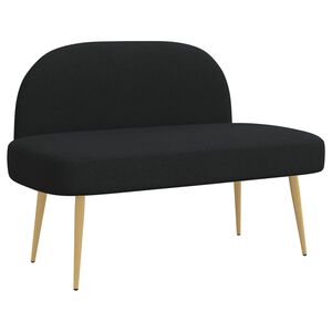 vidaXL Banco tapizado con respaldo Negro 110 x 60 x 76 cm