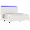 vidaXL Cama Box Spring LED Crema y 200 x 200 cm Tela de Pana