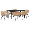 vidaXL Conjunto de Comedor de Jard&iacute;n con coj&iacute;n 7 pcs Marr&oacute;n