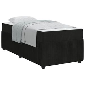 vidaXL Estructura de cama con colch&oacute;n Negro 90 x 190 cm tela