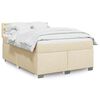 vidaXL Cama box spring con colch&oacute;n tela color crema 140x190 cm