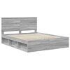 vidaXL Estructura de cama con cabecera Gris Sonoma 160 x 200 cm