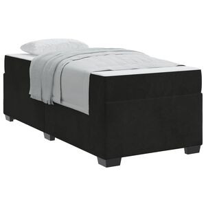 vidaXL Estructura de cama con colch&oacute;n Negro 100 x 200 cm tela