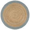 vidaXL Alfombra hecha a mano de yute con borde verde oliva 210 cm