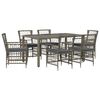 vidaXL Juego de comedor para exteriores 7 uds. Gris rat&aacute;n sint&eacute;tico
