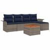vidaXL Conjunto de sof&aacute;s de jard&iacute;n 6 uds. Gris y azul marino