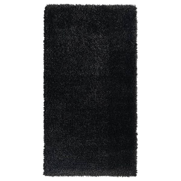 vidaXL Alfombra de pelo largo negra 80x150 cm 50 mm