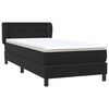vidaXL Cama box spring con colch&oacute;n terciopelo negro 90x220 cm