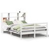 vidaXL Cama con estanter&iacute;a sin colch&oacute;n madera maciza blanca 120x200 cm