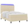 vidaXL Cama tipo Box Spring con colch&oacute;n Crema 140 x 190 cm tela