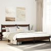vidaXL Estructura de cama sin colch&oacute;n metal roble marr&oacute;n 193x203 cm