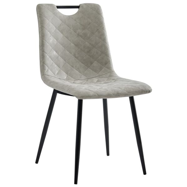 vidaXL Sillas de comedor 2 unidades cuero sint&eacute;tico gris claro
