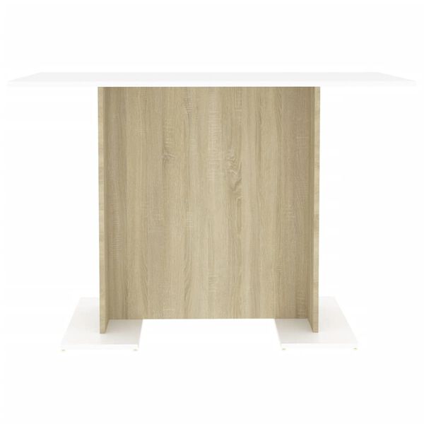 vidaXL Mesa de comedor madera contrachapada blanco roble 120x60x76 cm