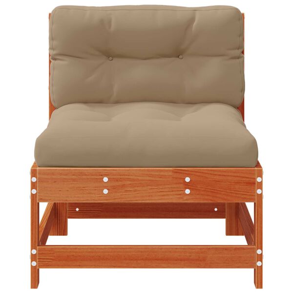 vidaXL Sof&aacute; Medio de Jard&iacute;n Pino macizo Marr&oacute;n Cera