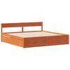 vidaXL Cama sin colch&oacute;n madera maciza de pino marr&oacute;n cera 200x200 cm