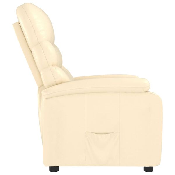 vidaXL Sillón reclinable de cuero sintético crema