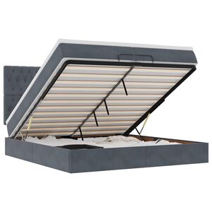 vidaXL Estructura cama otomana colchones terciopelo gris oscuro