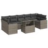 vidaXL Set de sof&aacute;s de jard&iacute;n y cojines 8 piezas rat&aacute;n sint&eacute;tico gris