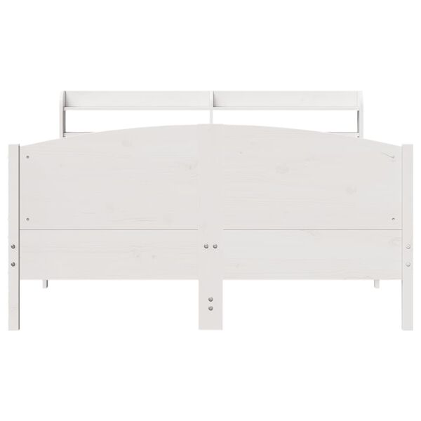 vidaXL Estructura de cama sin colch&oacute;n madera de pino blanca 140x190 cm