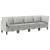 vidaXL Juego de muebles de sal&oacute;n 4 pcs Gris claro Tela