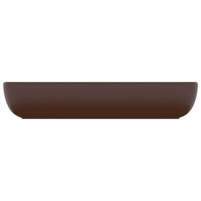 vidaXL Lavabo de lujo cerámica rectangular marrón oscuro mate 71x38 cm