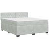 vidaXL Cama box spring con colch&oacute;n Gris Claro 140 x 200 cm Terciopelo