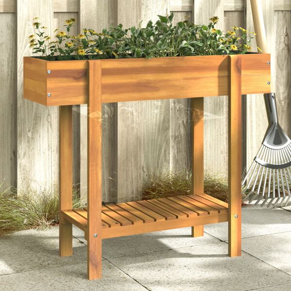 vidaXL Jardinera arriate madera maciza de acacia 90x30x75 cm