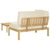 vidaXL Juego de Sof&aacute; con coj&iacute;n 2 pcs Crema Madera de Acacia S&oacute;lida