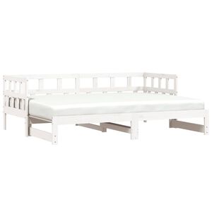 vidaXL Sof&aacute; cama nido sin colch&oacute;n madera maciza blanco 90x190 cm