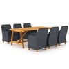 vidaXL Juego de comedor de jard&iacute;n 7 piezas gris oscuro