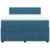 vidaXL Cama box spring con colch&oacute;n terciopelo azul 160x200 cm