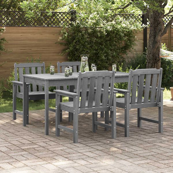 vidaXL Silla de comedor de jardín. 4 pcs Gris Claro 65.5 x 55.5 x 88cm