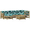 vidaXL Juego de muebles jard&iacute;n 7 pzas y cojines madera pino impregnada