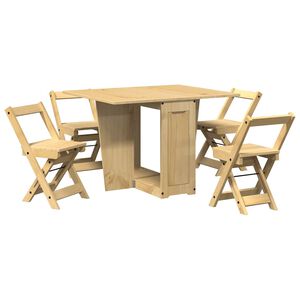 vidaXL Set comedor plegable mariposa 5 pzas Corona madera pino marr&oacute;n