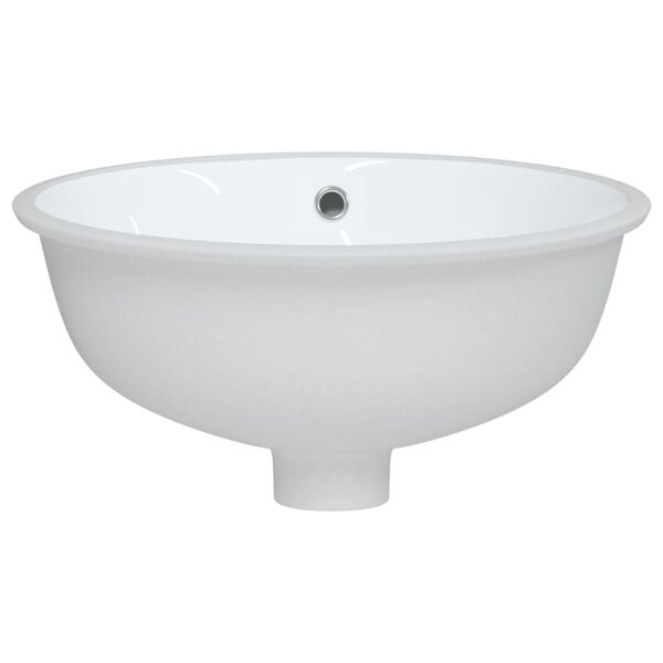 vidaXL Lavabo de ba&ntilde;o ovalado cer&aacute;mica blanco 38,5x33,5x19 cm