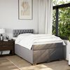 vidaXL Cama box spring con colch&oacute;n tela gris taupe 120x200 cm