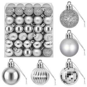 vidaXL Juego de bolas navide&ntilde;as 150 uds. Plateado 3 cm Poliestireno