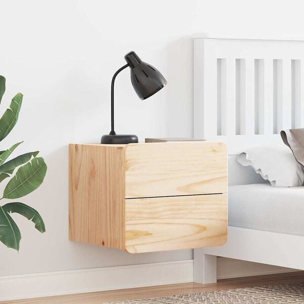 vidaXL Mesita de Noche Marrón 39 x 34 x 33 cm Madera de pino maciza