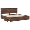 vidaXL Estructura de cama Roble Marr&oacute;n 200 x 200 cm Madera Ingenieril