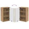 vidaXL Gabinete de Ba&ntilde;o con puerta Roble artesanal 39 x 23,5 x 65 cm