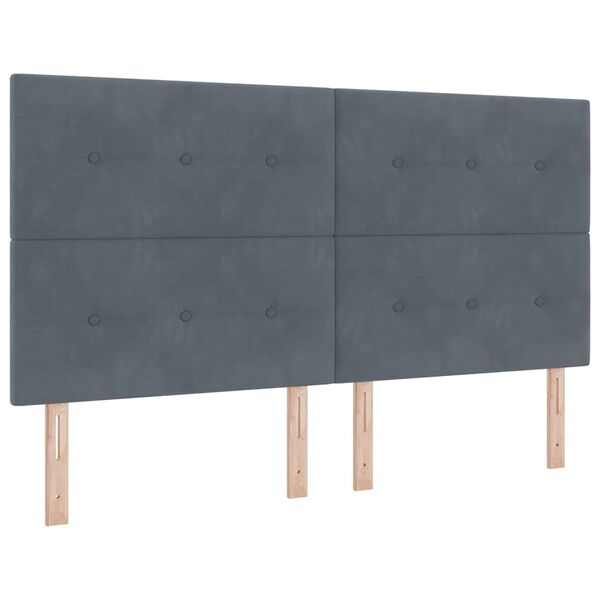 vidaXL Cama tipo Box Spring con colch&oacute;n Gris oscuro 180 x 200 cm tela
