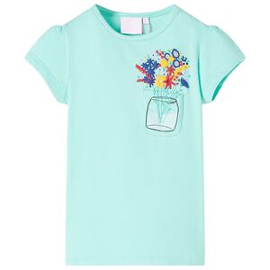 Camiseta infantil verde menta claro 128